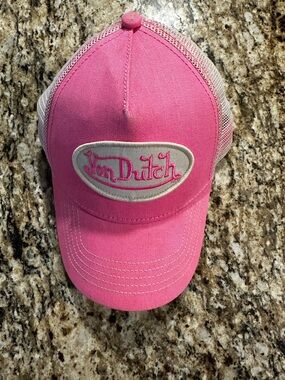 Von Dutch Pink Cap with Cream Mesh